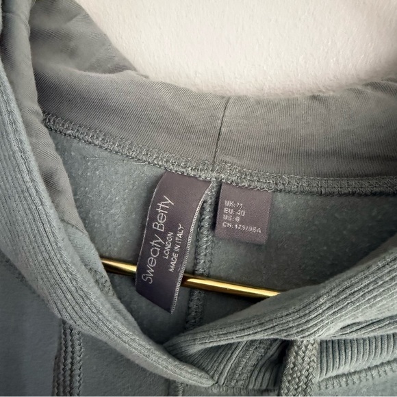 Sweaty Betty Liberate Luxe Fleece Hoodie green mist size 8 medium - Picture 10 of 10